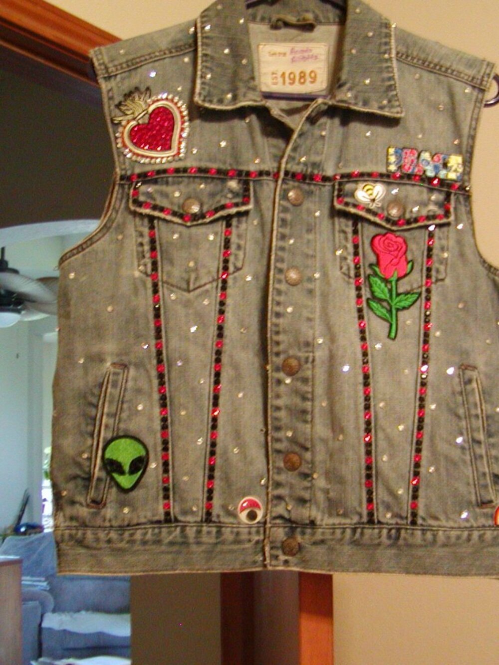 Sparkly decorated vest.